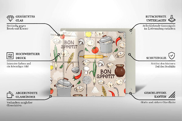 Skärbräda av glas Ilustracja kuchnia