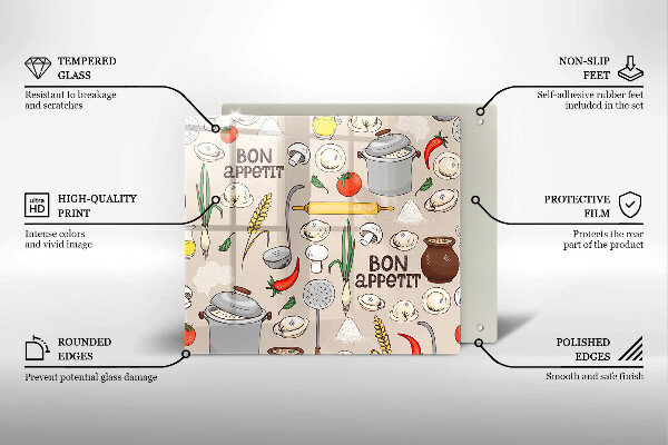Skärbräda av glas Ilustracja kuchnia