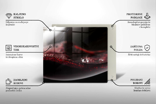 Skärbräda av glas Czerwone wino kieliszek