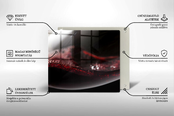 Skärbräda av glas Czerwone wino kieliszek