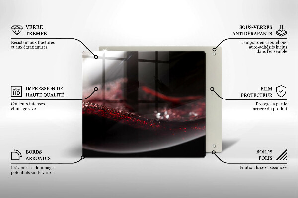 Skärbräda av glas Czerwone wino kieliszek