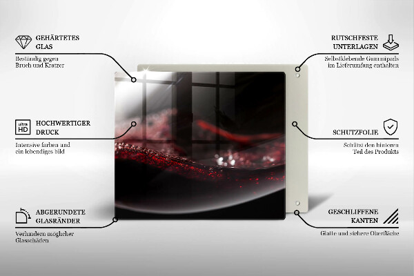 Skärbräda av glas Czerwone wino kieliszek