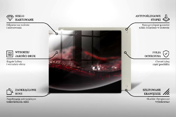 Skärbräda av glas Czerwone wino kieliszek