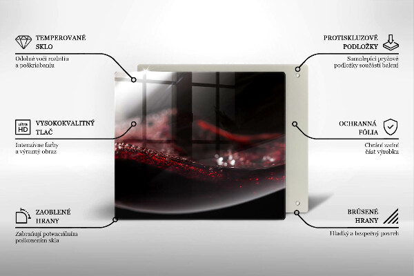 Skärbräda av glas Czerwone wino kieliszek