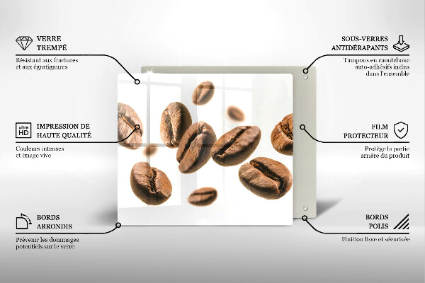 Skärbräda av glas Ziarna kawy