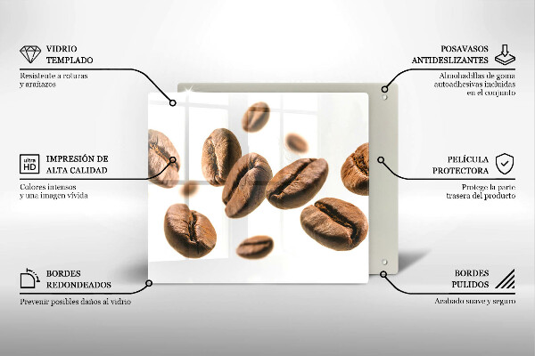 Skärbräda av glas Ziarna kawy