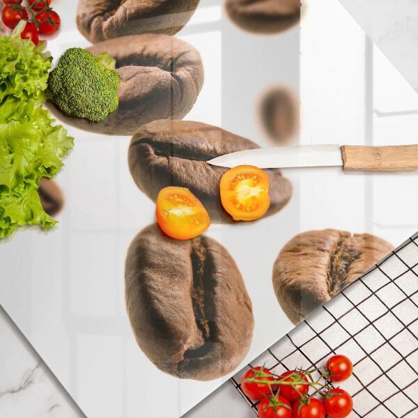 Skärbräda av glas Ziarna kawy