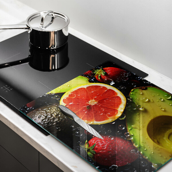 Skärbräda av glas Owoce i warzywa