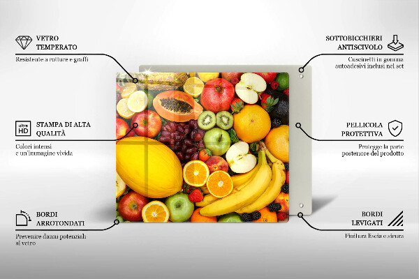 Skärbräda av glas Kolekcja owoców