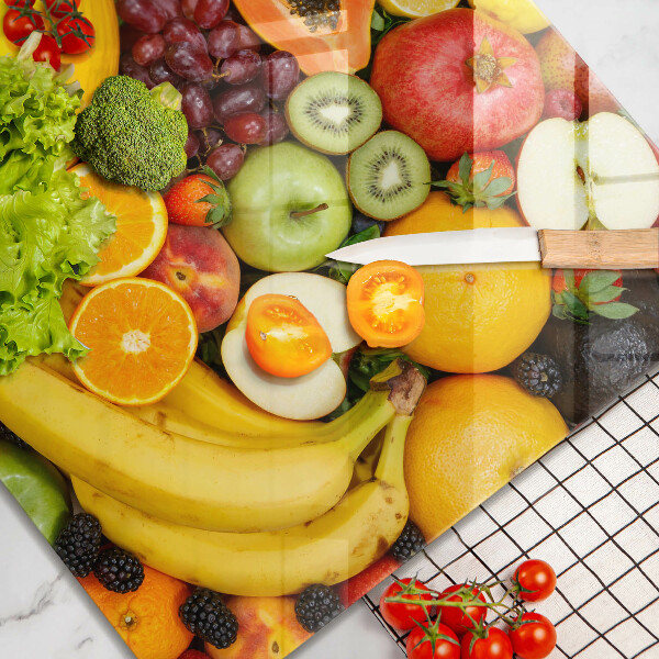 Skärbräda av glas Kolekcja owoców