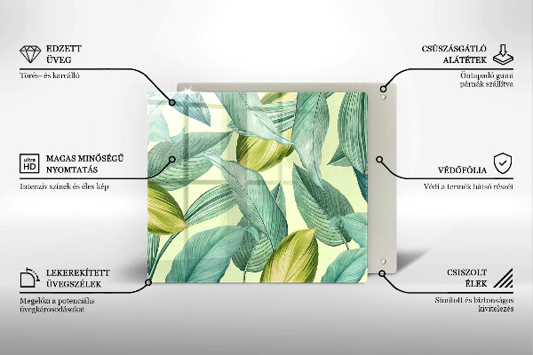 Skärbräda av glas Zielone tropikalne liście