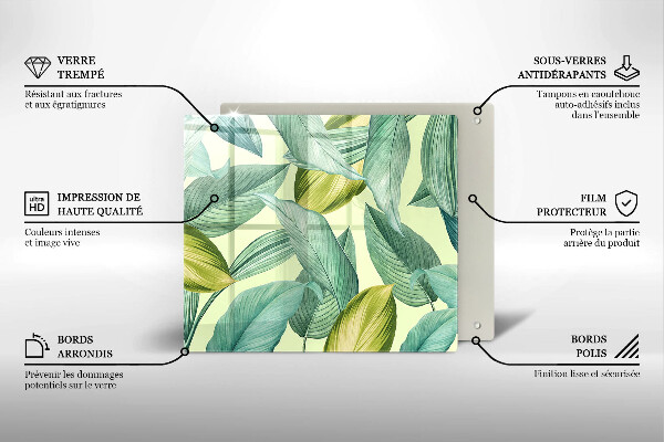 Skärbräda av glas Zielone tropikalne liście