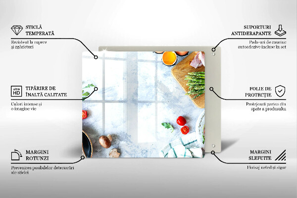 Skärbräda av glas Składniki w kuchni