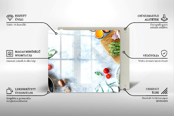 Skärbräda av glas Składniki w kuchni