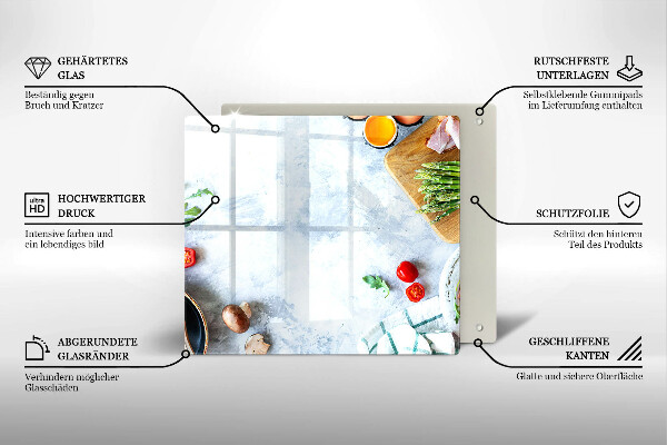 Skärbräda av glas Składniki w kuchni