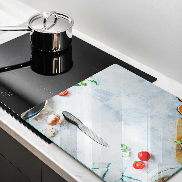 Skärbräda av glas Składniki w kuchni