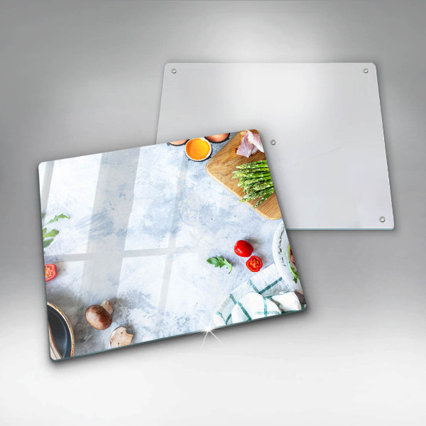 Skärbräda av glas Składniki w kuchni