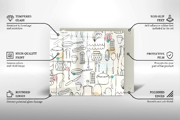 Skärbräda av glas Akcesoria kuchenne