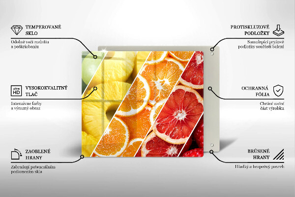 Skärbräda av glas Kolorowe owoce