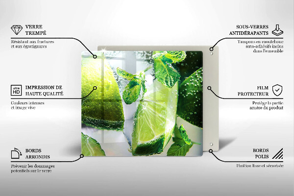 Skärbräda av glas Woda z limonką i lodem