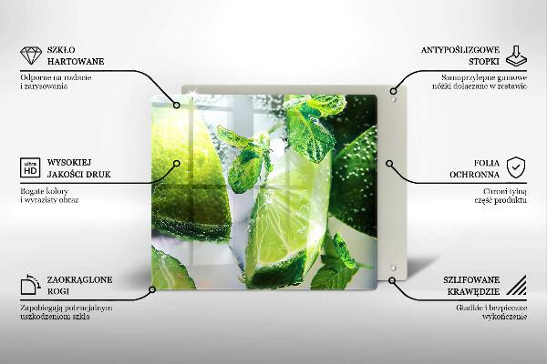 Skärbräda av glas Woda z limonką i lodem