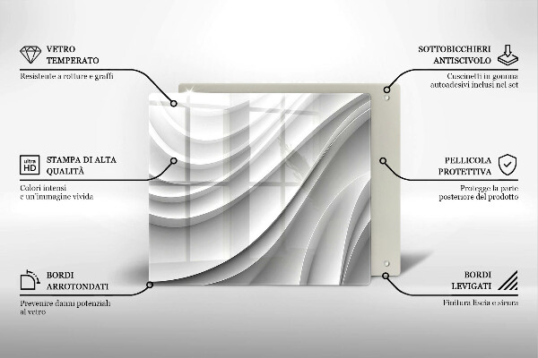 Skärbräda av glas Linie geometryczne