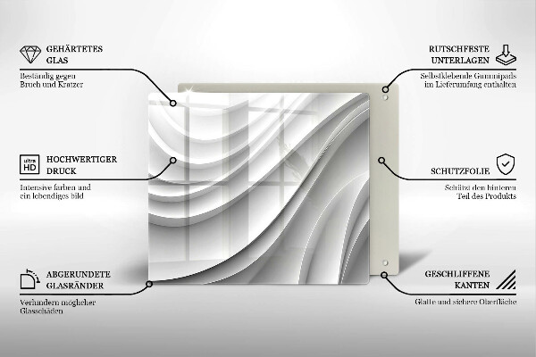 Skärbräda av glas Linie geometryczne