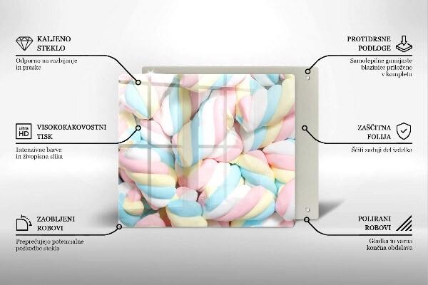 Skärbräda av glas Kolorowe pianki