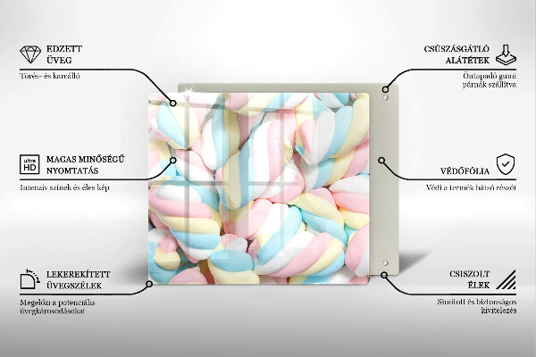 Skärbräda av glas Kolorowe pianki