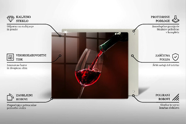 Skärbräda av glas Kieliszek wina