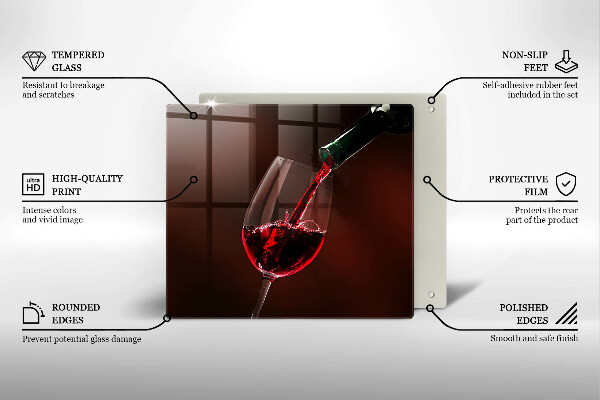 Skärbräda av glas Kieliszek wina