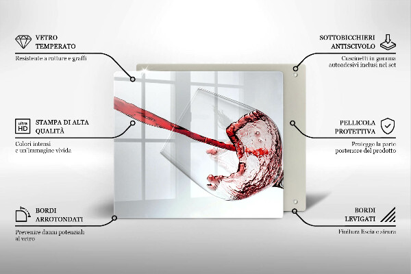 Skärbräda av glas Czerwone wino