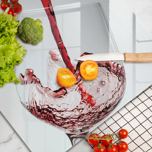 Skärbräda av glas Czerwone wino