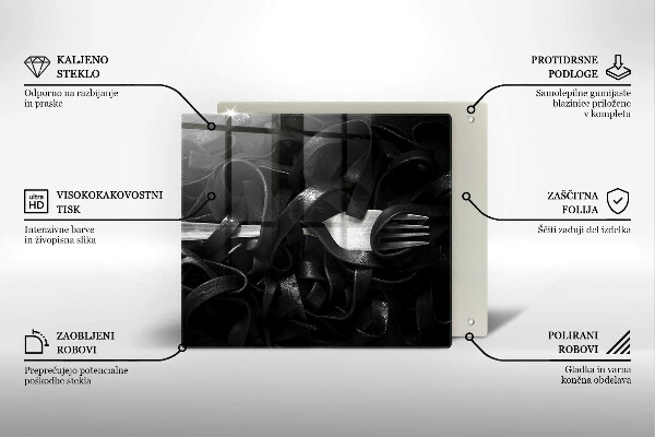 Skärbräda av glas Czarny makaron Tagliatelle