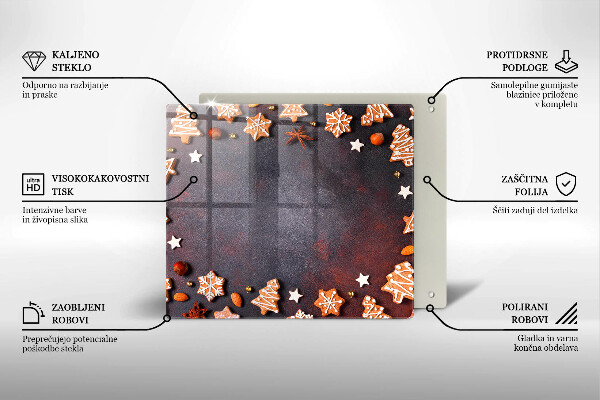 Skärbräda av glas Pierniczki świąteczne