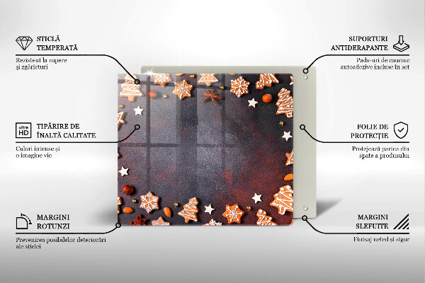 Skärbräda av glas Pierniczki świąteczne