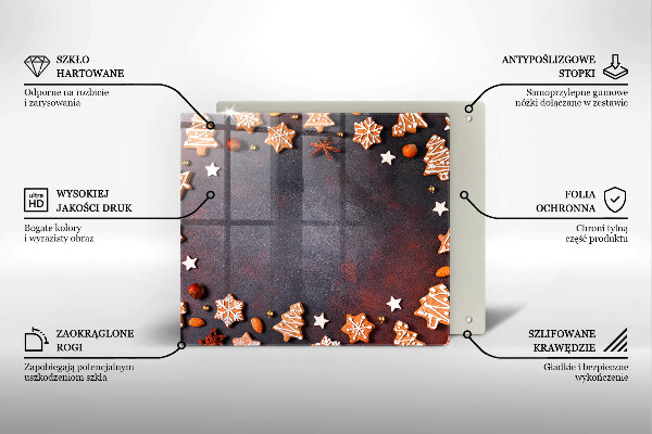 Skärbräda av glas Pierniczki świąteczne