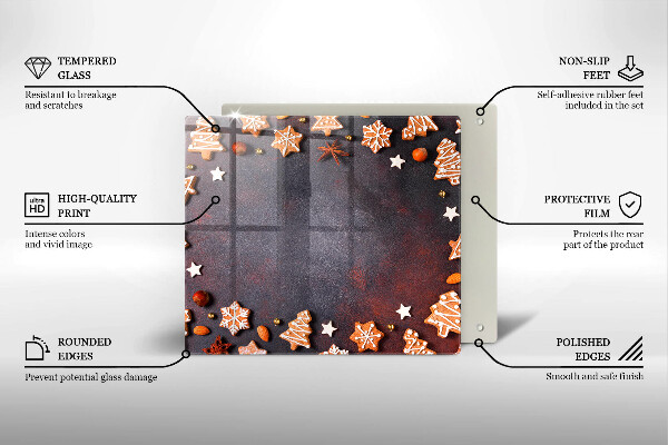 Skärbräda av glas Pierniczki świąteczne