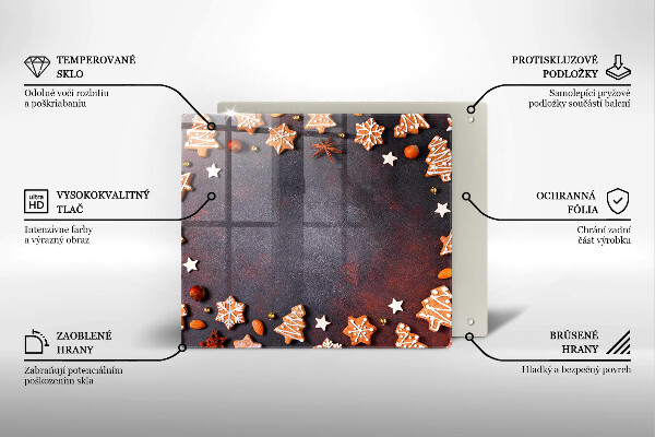 Skärbräda av glas Pierniczki świąteczne