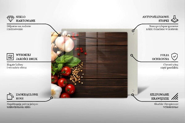 Skärbräda av glas Warzywa na stole