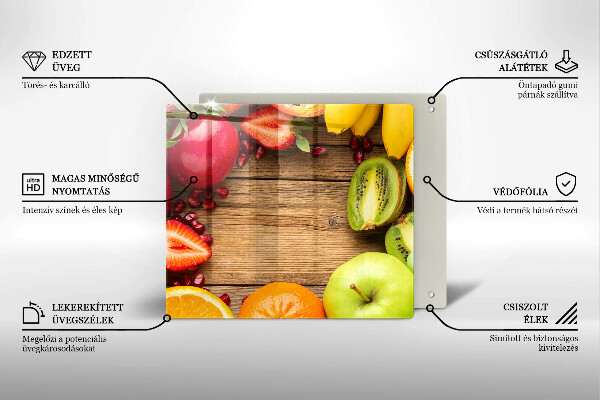 Skärbräda av glas Świeże owoce