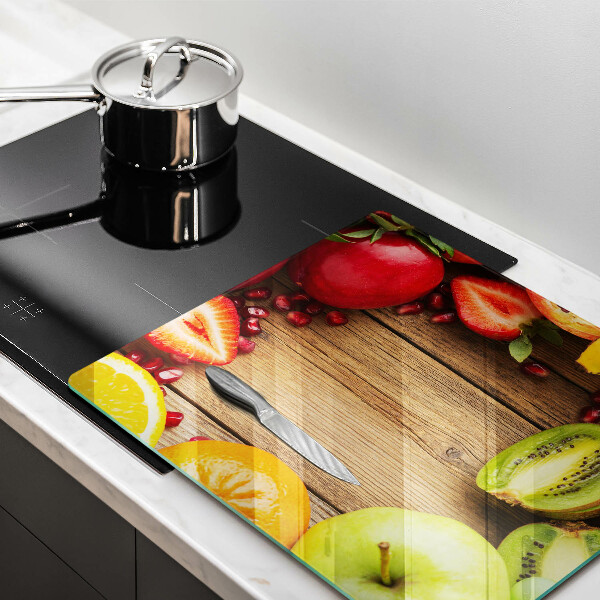 Skärbräda av glas Świeże owoce