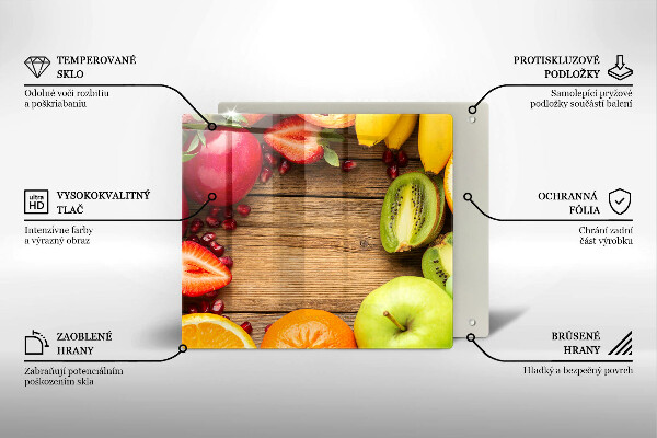 Skärbräda av glas Świeże owoce