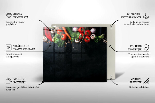 Skärbräda av glas Kolorowe warzywa