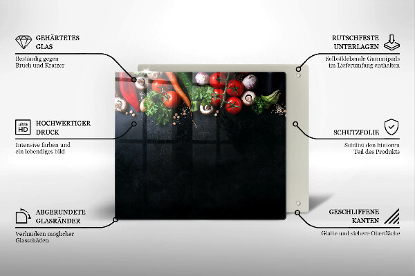 Skärbräda av glas Kolorowe warzywa