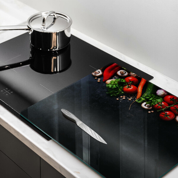 Skärbräda av glas Kolorowe warzywa