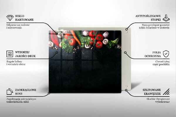 Skärbräda av glas Kolorowe warzywa