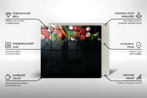 Skärbräda av glas Kolorowe warzywa