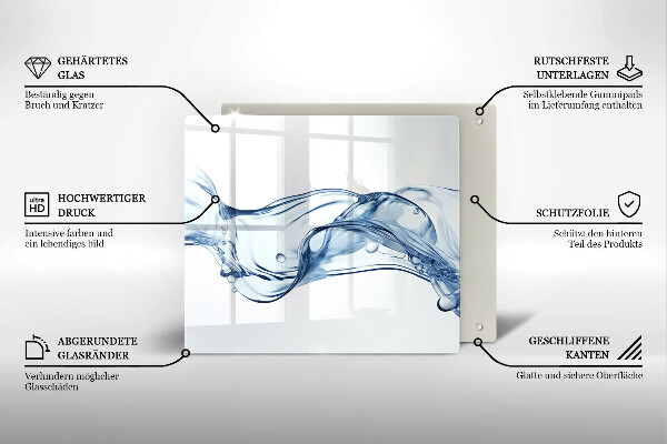 Skärbräda av glas Krystaliczna woda