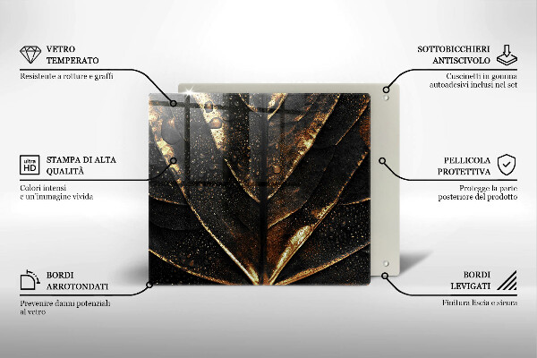 Skärbräda av glas Złoty liść